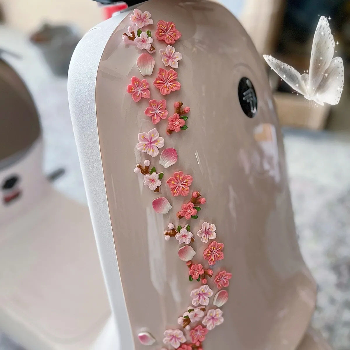 Diy Electric Car - 복숭아꽃 자동차 데칼 DIY 3D 스티커