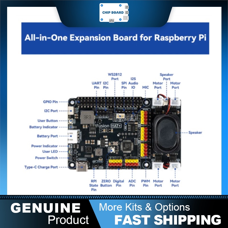 Raspberry Pi Zero - SunFounder Fusion HAT+: 모터, 서보, 배터리