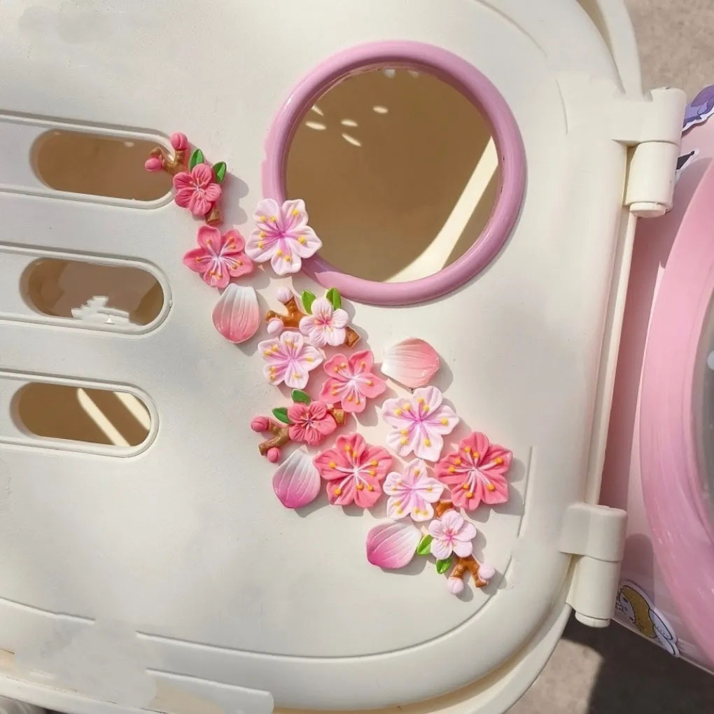 복숭아꽃 자동차 데칼 DIY 3D 스티커 (전기차, 오 - Diy Electric Car 리뷰 및 가격