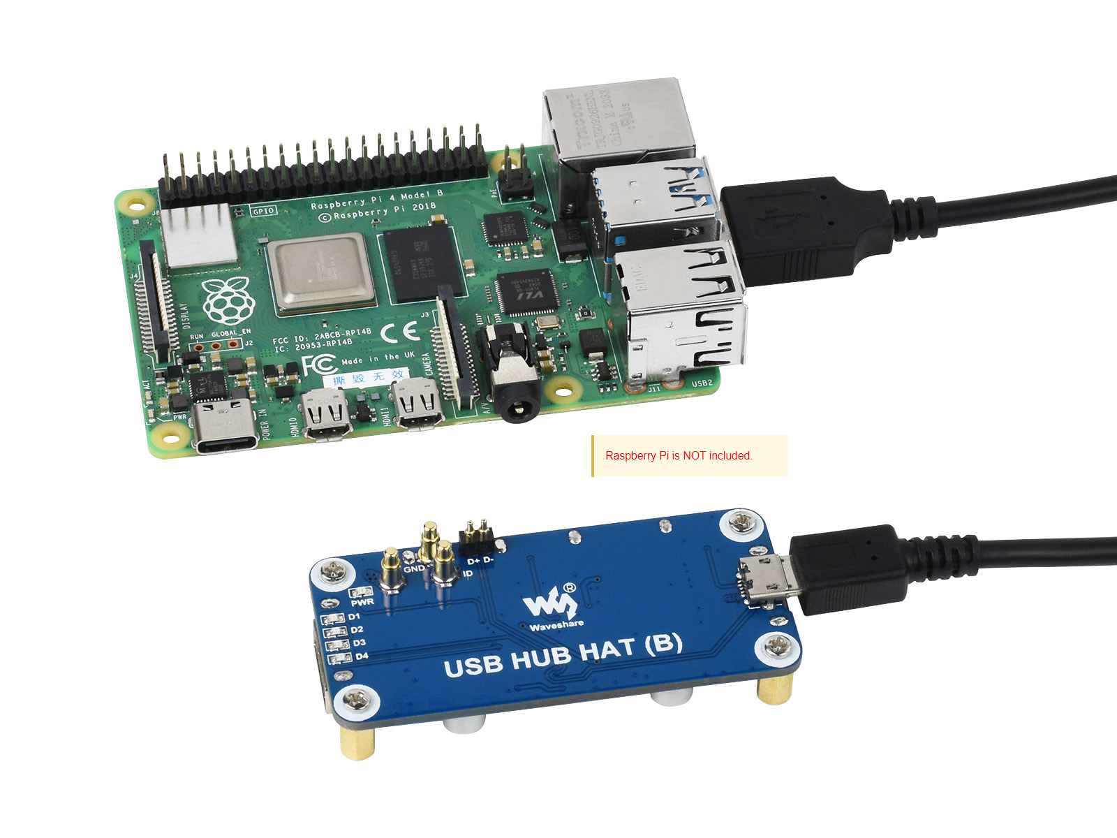Waveshare USB 허브 HAT(B) 4개 포트  - Raspberry Pi Zero 리뷰 및 가격