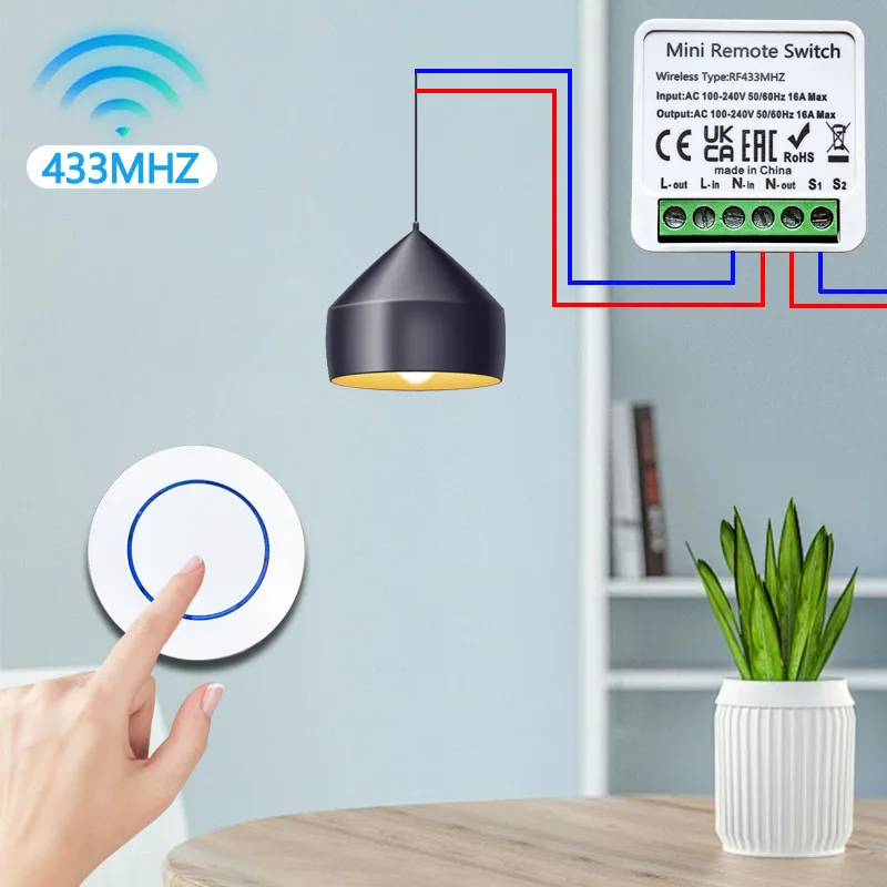 433HMz 무선 조명 스위치 10A 릴레이 수신기 R - Diy Electronics Button 리뷰 및 가격