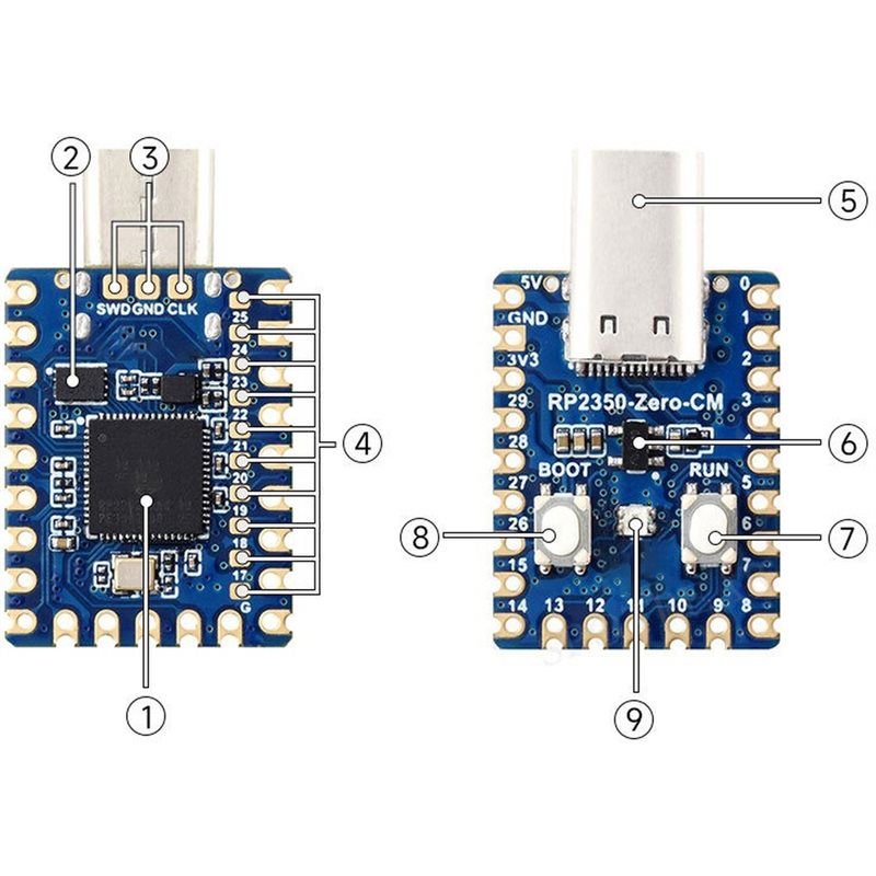 듀얼 코어 및 듀얼 아키텍처 RP2350A 제로 Cm  - Raspberry Pi Zero 리뷰 및 가격